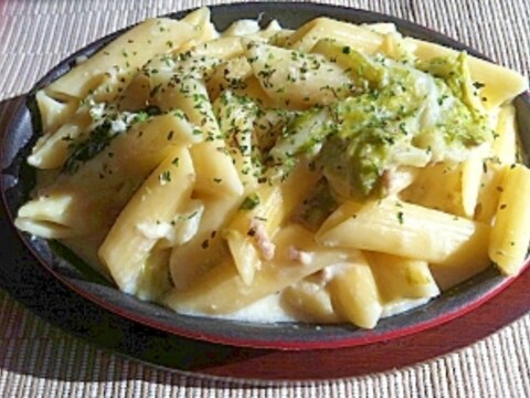 簡単！フライパン１つで冬野菜のクリームマカロニ。